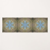 Tapis De Yoga Digital Mandala jaune et bleu (Devant (Horizontal))