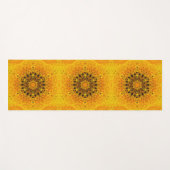 Tapis De Yoga Digital Mandala jaune et noir (Devant (Horizontal))