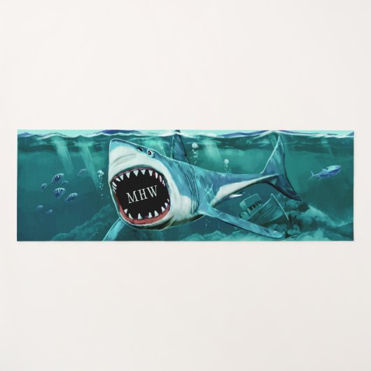 Tapis de yoga d'illustration de requin (Devant (Horizontal))