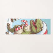 Tapis De Yoga Dinosaure sucre de canne de Noël mignon (Devant (Horizontal))