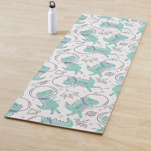 Tapis De Yoga Dinosaures de l'espace, Dinosaures mignons, Navire (En situation)