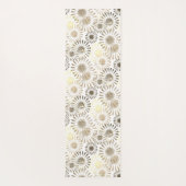 Tapis De Yoga Distressed Floral Burst Beige Art Abstrait (Dos)