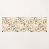 Tapis De Yoga Distressed Floral Burst Beige Art Abstrait (Devant (Horizontal))