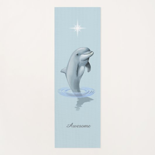 Tapis De Yoga Dolphin moderne chic & Script sur bleu clair (Devant)