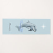 Tapis De Yoga Dolphin moderne chic & Script sur bleu clair (Devant (Horizontal))