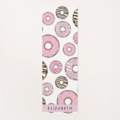 Tapis De Yoga Donuts Roses, Donuts Blancs, Sprinkings, Votre Nom (Devant)