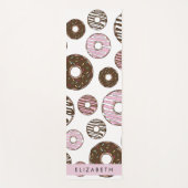 Tapis De Yoga Donuts Roses, Donuts Brown, Sprinkings, Votre Nom (Devant)