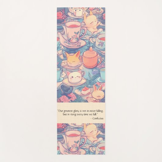 Tapis De Yoga Doodle adorable Tea Party (Devant)