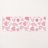 Tapis De Yoga Doodle Hearts On White (Devant (Horizontal))