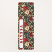Tapis De Yoga Double face, fleurs et rayures diagonales (Devant)