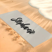 Tapis De Yoga Doux gris et noir Nom personnalisé simple