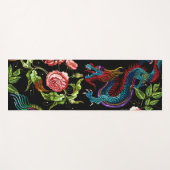 Tapis De Yoga Dragon asiatique floral dynamique (Devant (Horizontal))