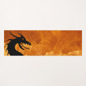 Tapis De Yoga Dragon Flames Fire Respire Noir (Devant (Horizontal))