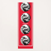 Tapis De Yoga Dragons de Yin et Yang en rouge (Devant)