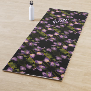 Tapis De Yoga Drapeau bleu Iris Fleur Motif Abstrait