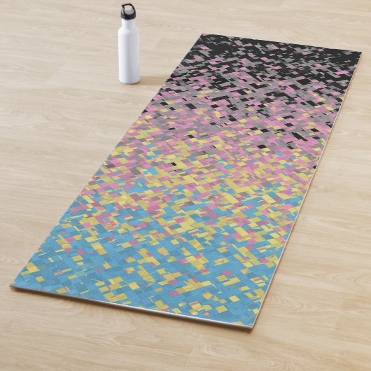 Tapis De Yoga Drapeau de fierté polygender pixelisé funky tripan (En situation)