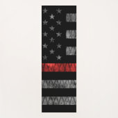 Tapis De Yoga Drapeau minuscule de pompier Red Line (Devant)
