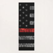 Tapis De Yoga Drapeau minuscule de pompier Red Line (Dos)