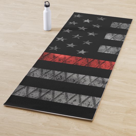 Tapis De Yoga Drapeau minuscule de pompier Red Line (En situation)