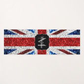 Tapis De Yoga Drapeau rouge bleu blanc brillant parties scintill (Devant (Horizontal))