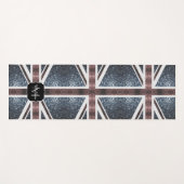 Tapis De Yoga Drapeau Rustique UK rouge bleu étincelants parties (Devant (Horizontal))