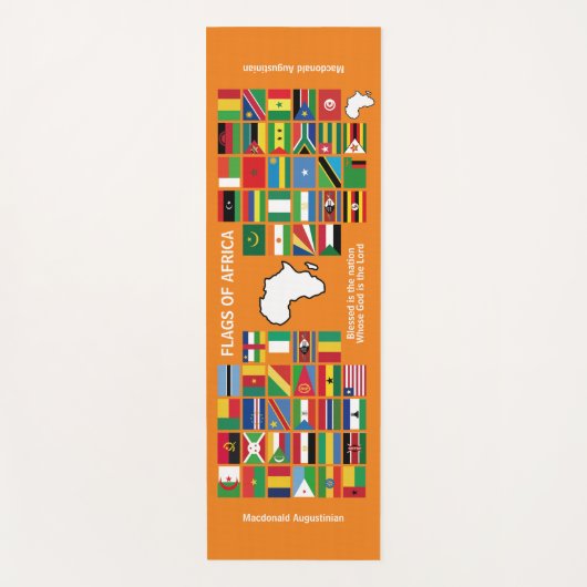 Tapis De Yoga DRAPEAUX PERSONNALISÉS D'AFRIQUE Orange (Devant)