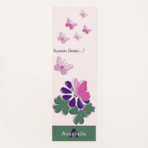 Tapis De Yoga Dream été Papillons rose Violet Nom de la fleur