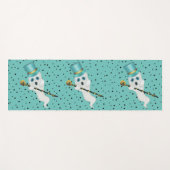 Tapis De Yoga Dressed up Ghost Aqua Top Hat Fancy Cane (Devant (Horizontal))
