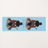 Tapis De Yoga Drôle dessin animé de bison de buffle (Dos (Horizontal))