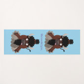 Tapis De Yoga Drôle dessin animé de bison de buffle (Devant (Horizontal))