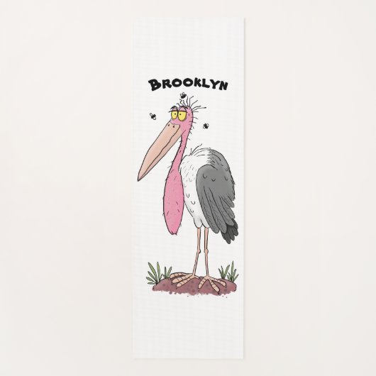 Tapis De Yoga Drôle dessin animé de cigogne en marabou (Devant)