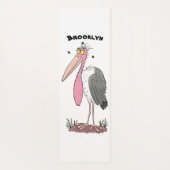 Tapis De Yoga Drôle dessin animé de cigogne en marabou (Dos)