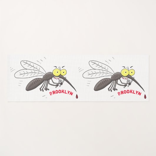 Tapis De Yoga Drôle dessin d'insecte moustique (Devant (Horizontal))