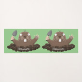 Tapis De Yoga Drôle gopher de poche creusant dessin dessin de de (Dos (Horizontal))