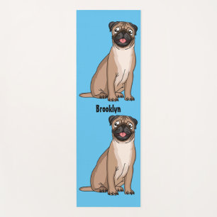 Tapis De Yoga Drôle joyeux dessin animé de chien de carlin
