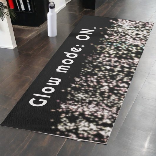 Tapis De Yoga Drôle parties scintillant luisant noir blanc brill