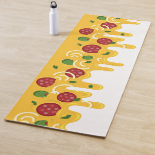 Tapis De Yoga Drôle Pizza au Fromage Rétro Coulant Keto Party