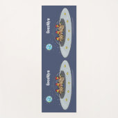 Tapis De Yoga Drôle poule dans l'espace dessin animé (Devant)