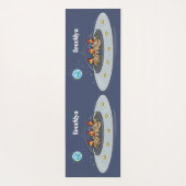 Tapis De Yoga Drôle poule dans l'espace dessin animé (Dos)