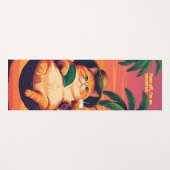 Tapis De Yoga Drôle Rétro Vacances de chats d'été (Devant (Horizontal))