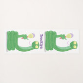 Tapis De Yoga Drôle serpent vert avec caricature maraca (Dos (Horizontal))