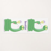 Tapis De Yoga Drôle serpent vert avec caricature maraca (Devant (Horizontal))