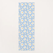 Tapis De Yoga Dusty Blue Hand Drawn Daisy Pattern (Devant)