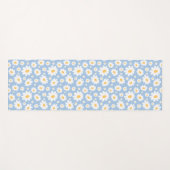 Tapis De Yoga Dusty Blue Hand Drawn Daisy Pattern (Devant (Horizontal))