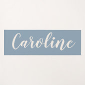 Tapis De Yoga Dusty Blue Minimalist Calligraphy Personalized (Devant (Horizontal))