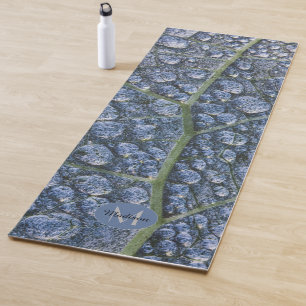 Tapis De Yoga Eau cool goutte feuille de texture rosée Monogramm
