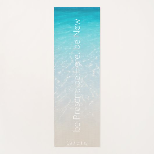 Tapis De Yoga Eau de sable de mer personnalisée (Devant)