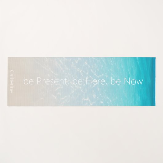 Tapis De Yoga Eau de sable de mer personnalisée (Devant (Horizontal))