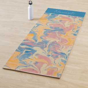 Tapis De Yoga Ebru Abstrait