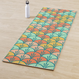Tapis De Yoga Echelle de poisson géométrique moderne et colorée